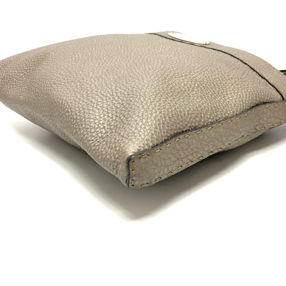 FENDI Shoulder Bag leather Metallic color Celeria