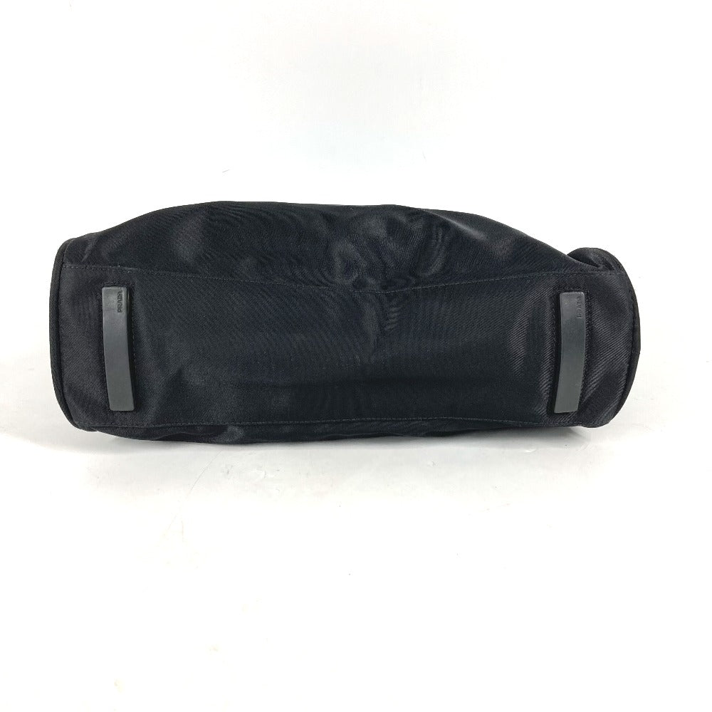 PRADA Handbag Nylon black Triangle logo plate