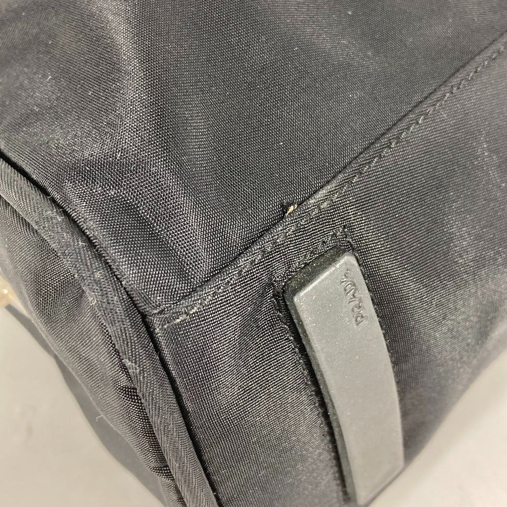 PRADA Handbag Nylon black Triangle logo plate