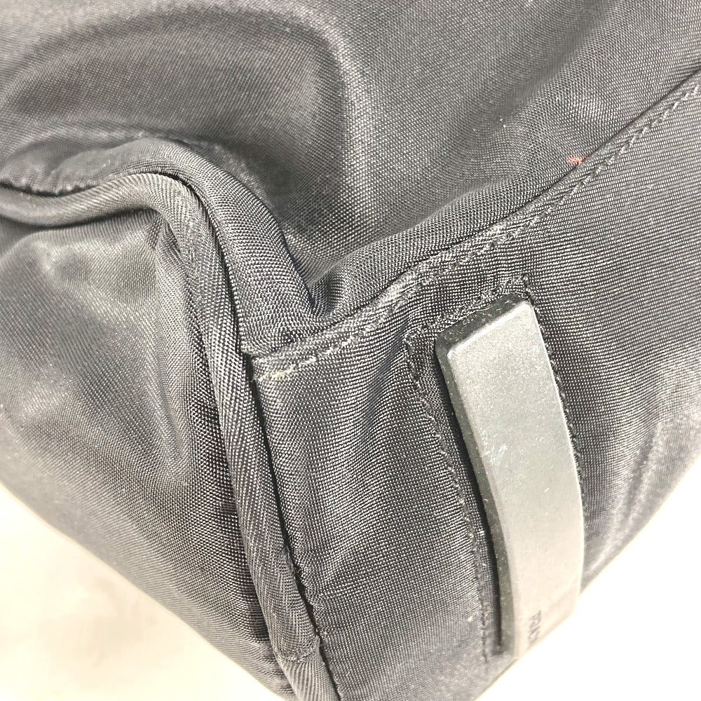 PRADA Handbag Nylon black Triangle logo plate