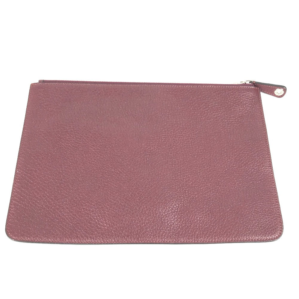 FENDI Clutch bag 7N0078 leather Brown type Pouch pouch Telephone Design mens Used Authentic