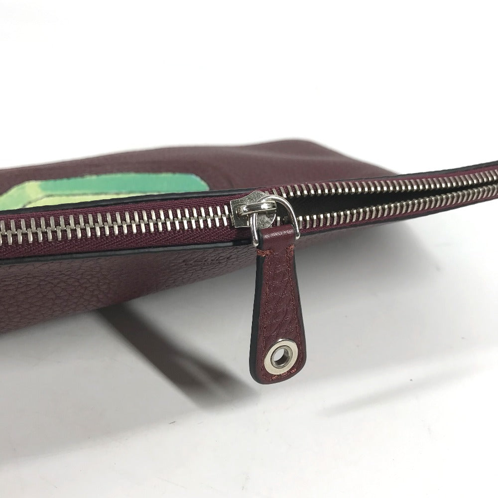 FENDI Clutch bag 7N0078 leather Brown type Pouch pouch Telephone Design mens Used Authentic
