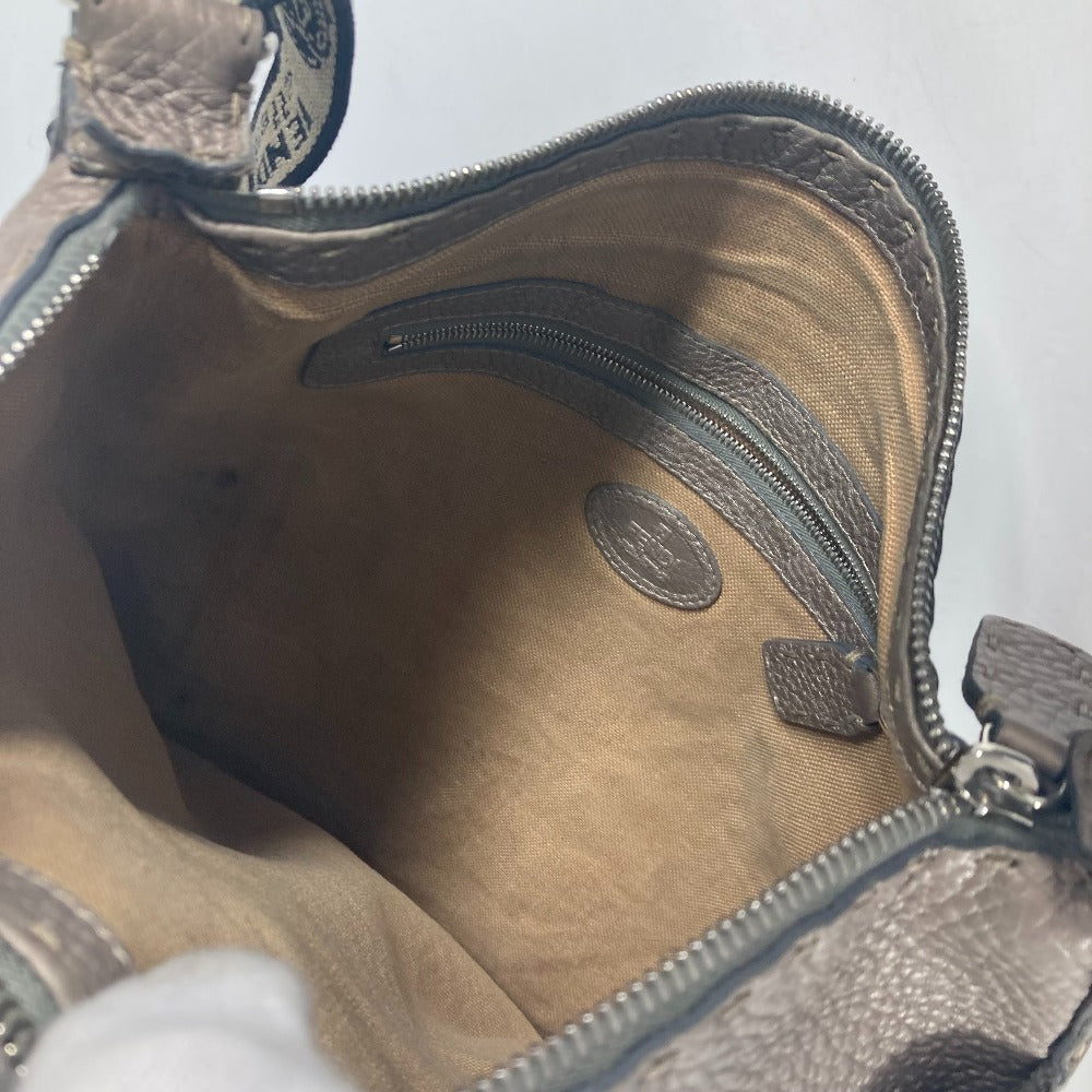 FENDI Shoulder Bag leather Beige type Celeria