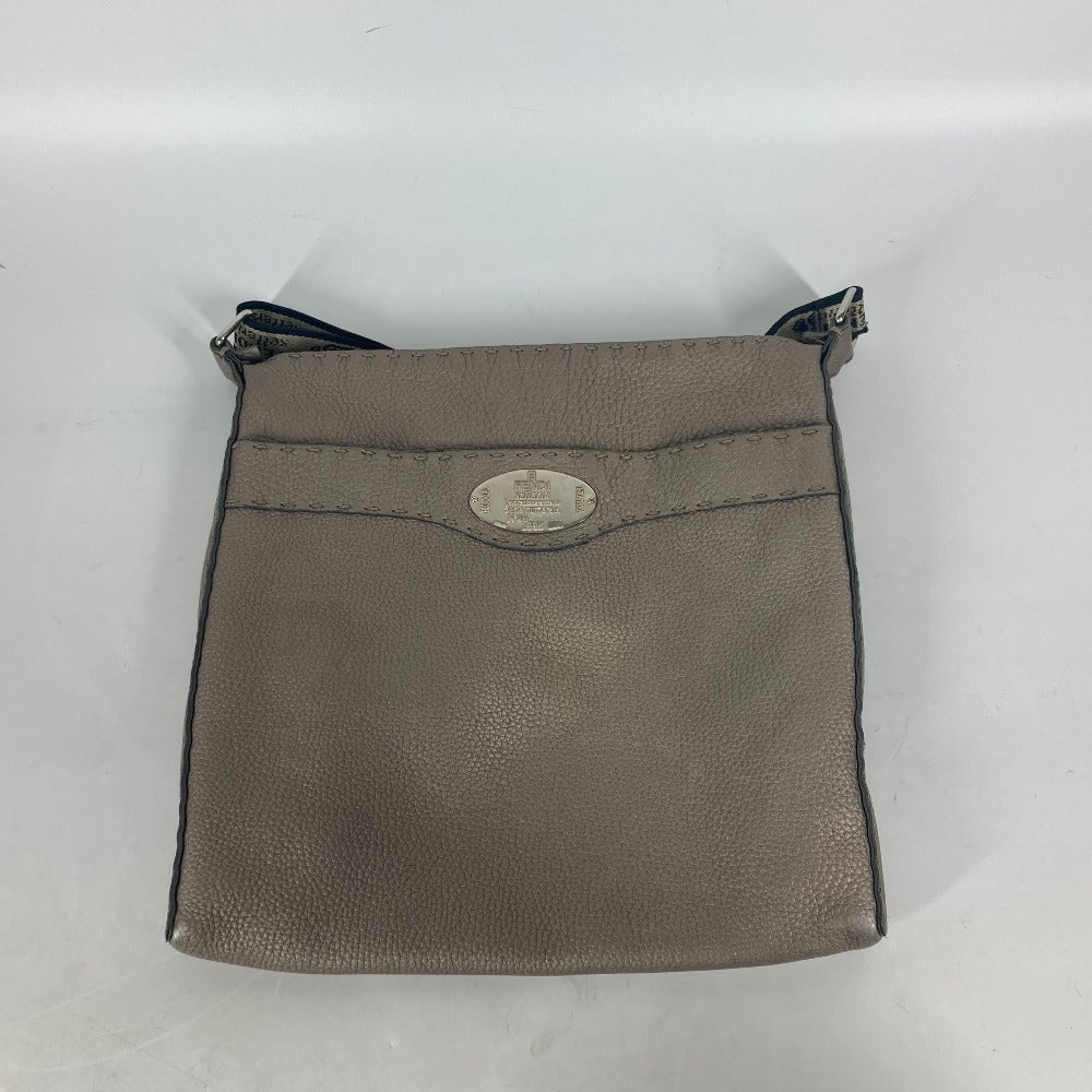 FENDI Shoulder Bag leather Beige type Celeria
