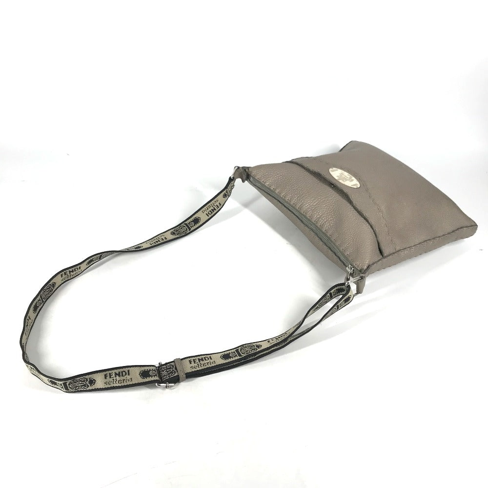 FENDI Shoulder Bag leather Beige type Celeria