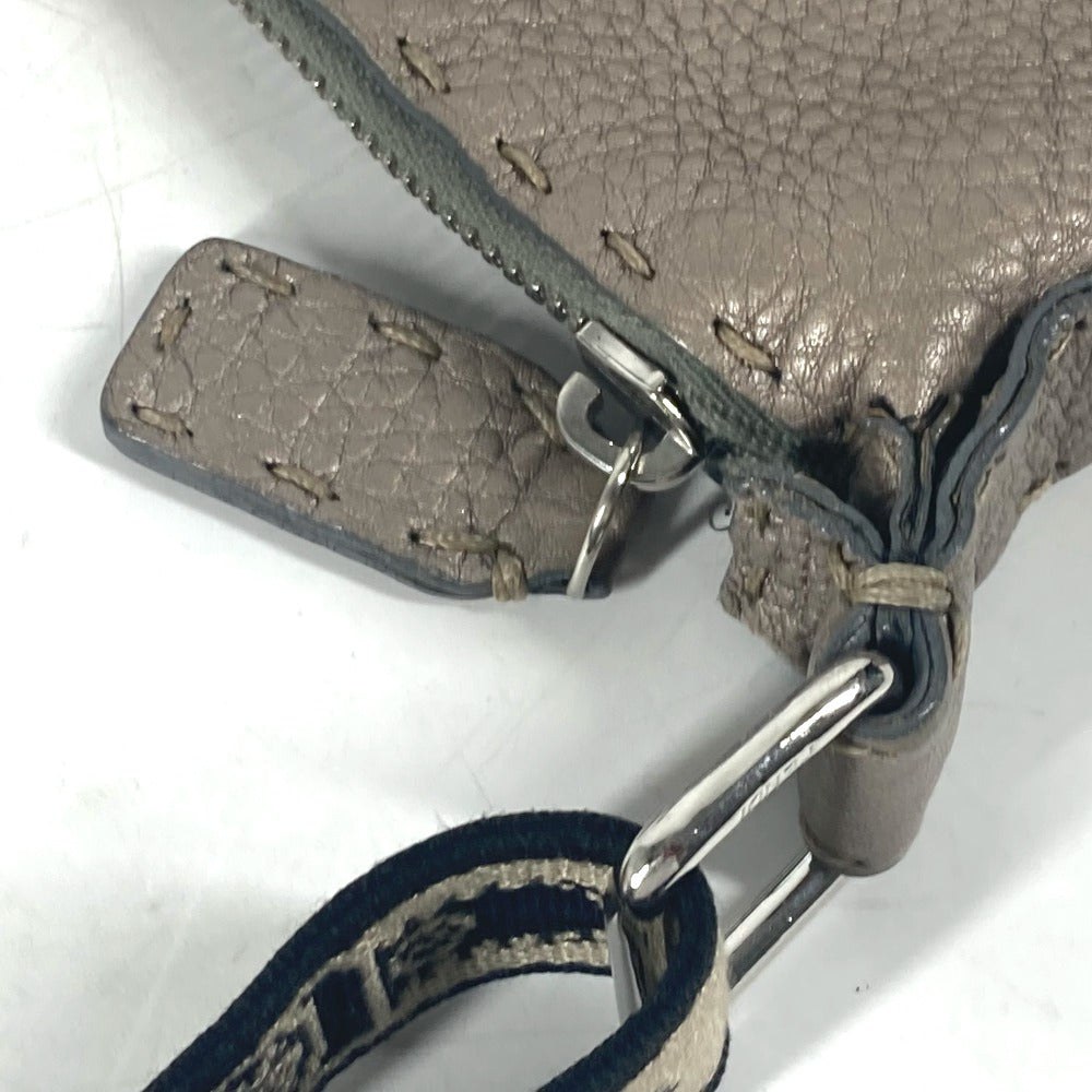 FENDI Shoulder Bag leather Beige type Celeria