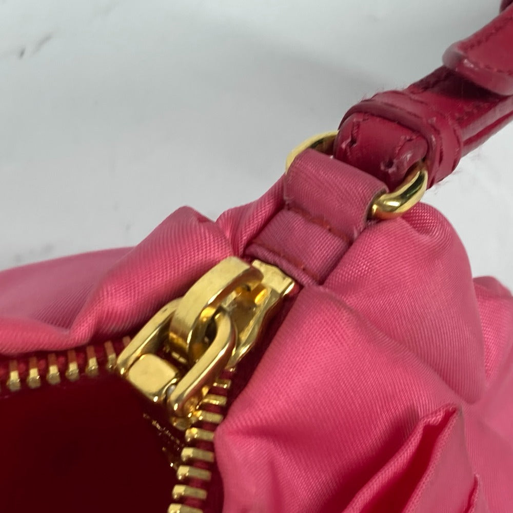 PRADA Clutch bag Nylon pink With strap Ribbon Ribon