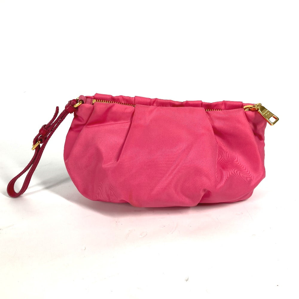 PRADA Clutch bag Nylon pink With strap Ribbon Ribon