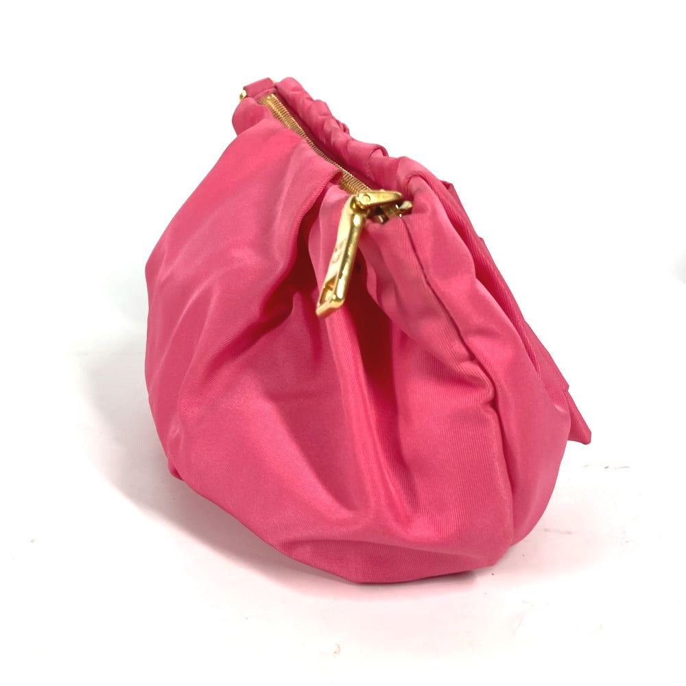 PRADA Clutch bag Nylon pink With strap Ribbon Ribon