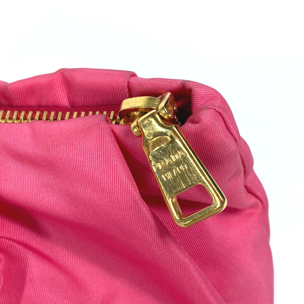 PRADA Clutch bag Nylon pink With strap Ribbon Ribon
