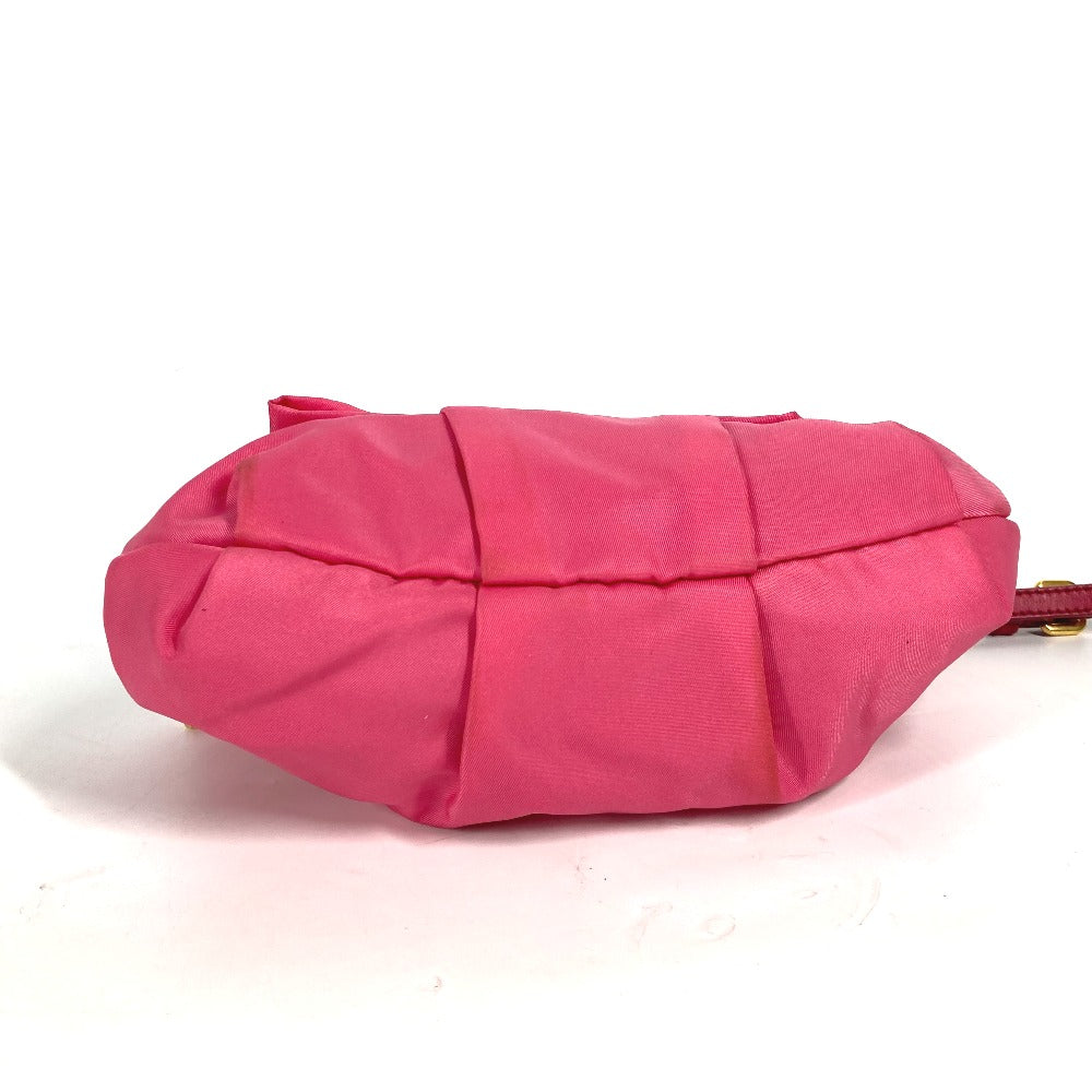 PRADA Clutch bag Nylon pink With strap Ribbon Ribon