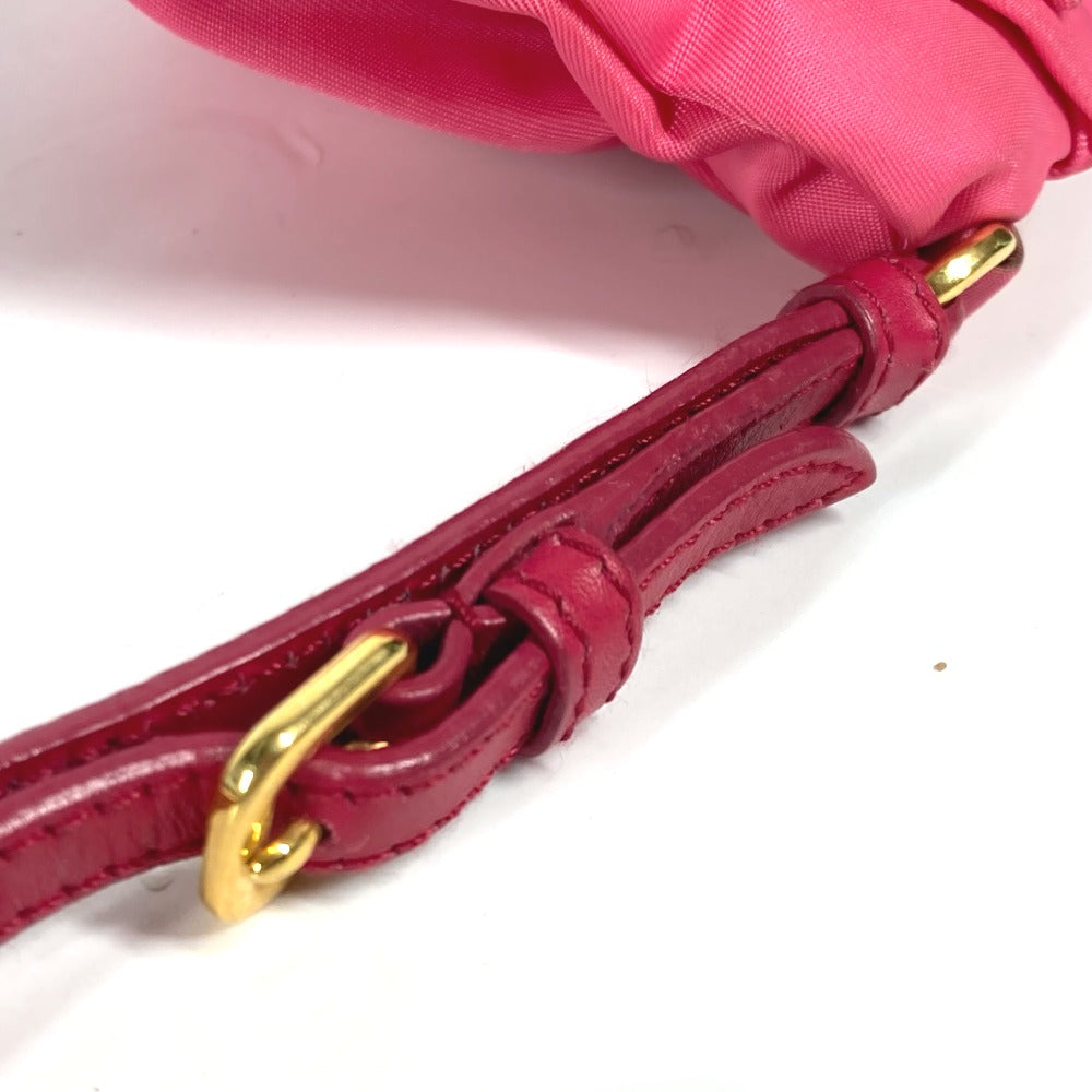 PRADA Clutch bag Nylon pink With strap Ribbon Ribon