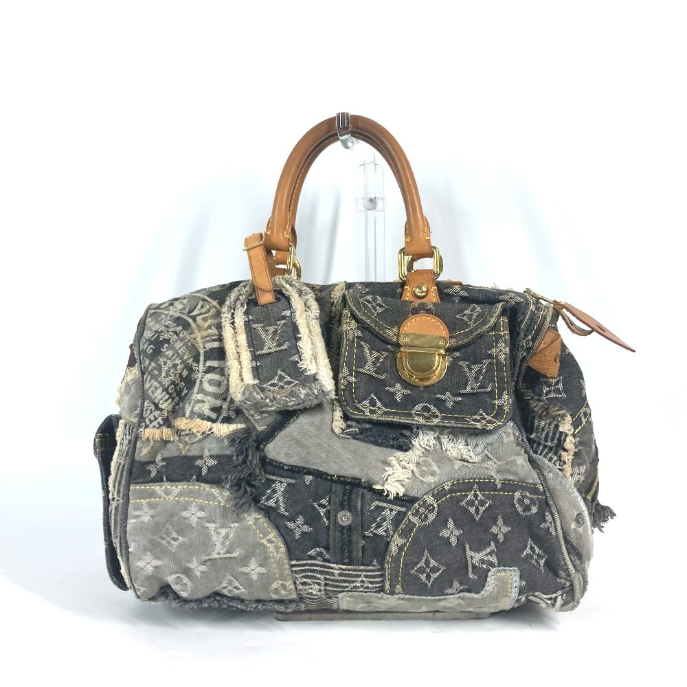LOUIS VUITTON Handbag M95381 denim black Monogram Denim Patchwork Speedy 30 Women Used Authentic