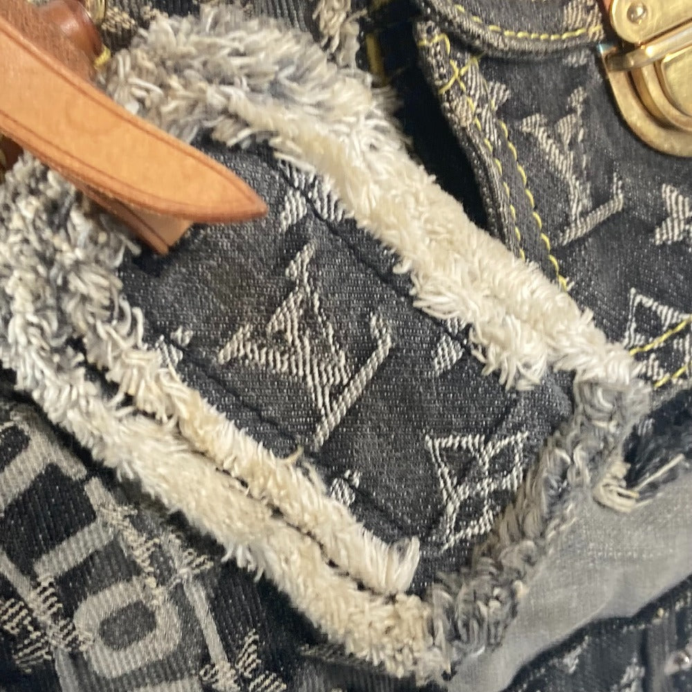 LOUIS VUITTON Handbag M95381 denim black Monogram Denim Patchwork Speedy 30 Women Used Authentic