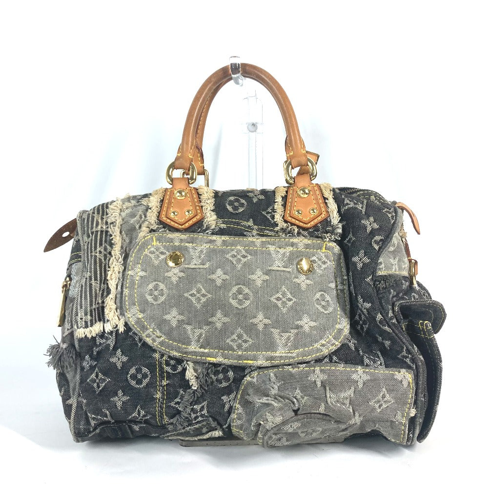 LOUIS VUITTON Handbag M95381 denim black Monogram Denim Patchwork Speedy 30 Women Used Authentic
