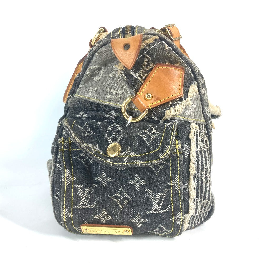 LOUIS VUITTON Handbag M95381 denim black Monogram Denim Patchwork Speedy 30 Women Used Authentic