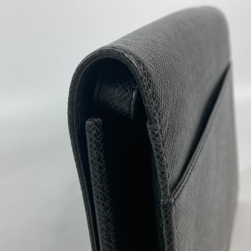 LOUIS VUITTON business bag M30782 Taiga Leather black Taiga Selenga mens Used Authentic