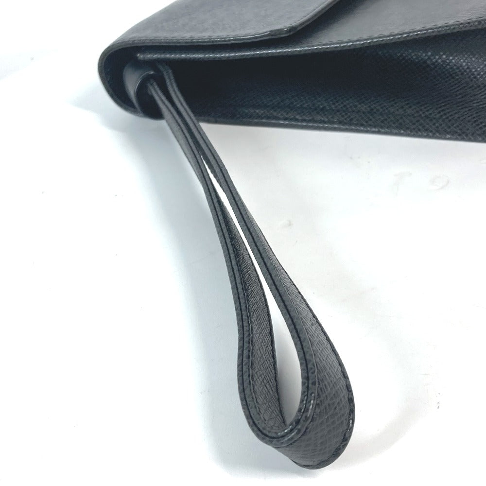 LOUIS VUITTON business bag M30782 Taiga Leather black Taiga Selenga mens Used Authentic