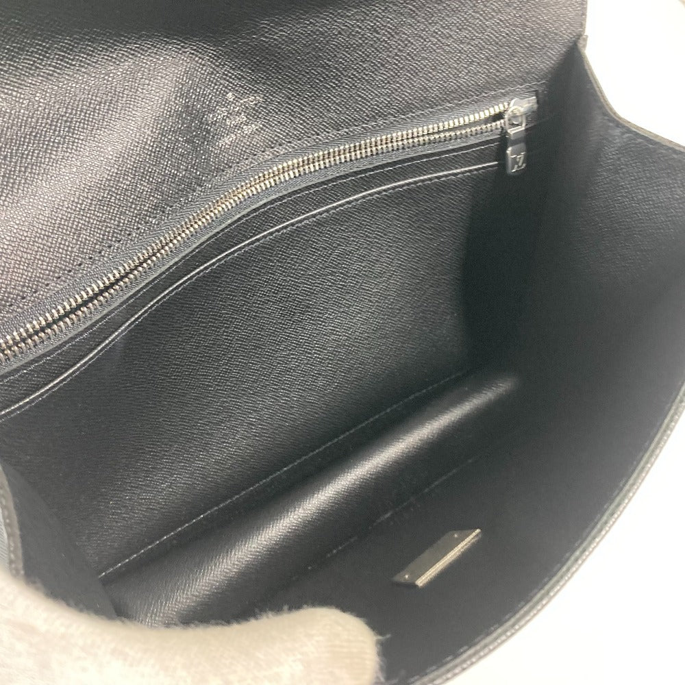LOUIS VUITTON business bag M30782 Taiga Leather black Taiga Selenga mens Used Authentic