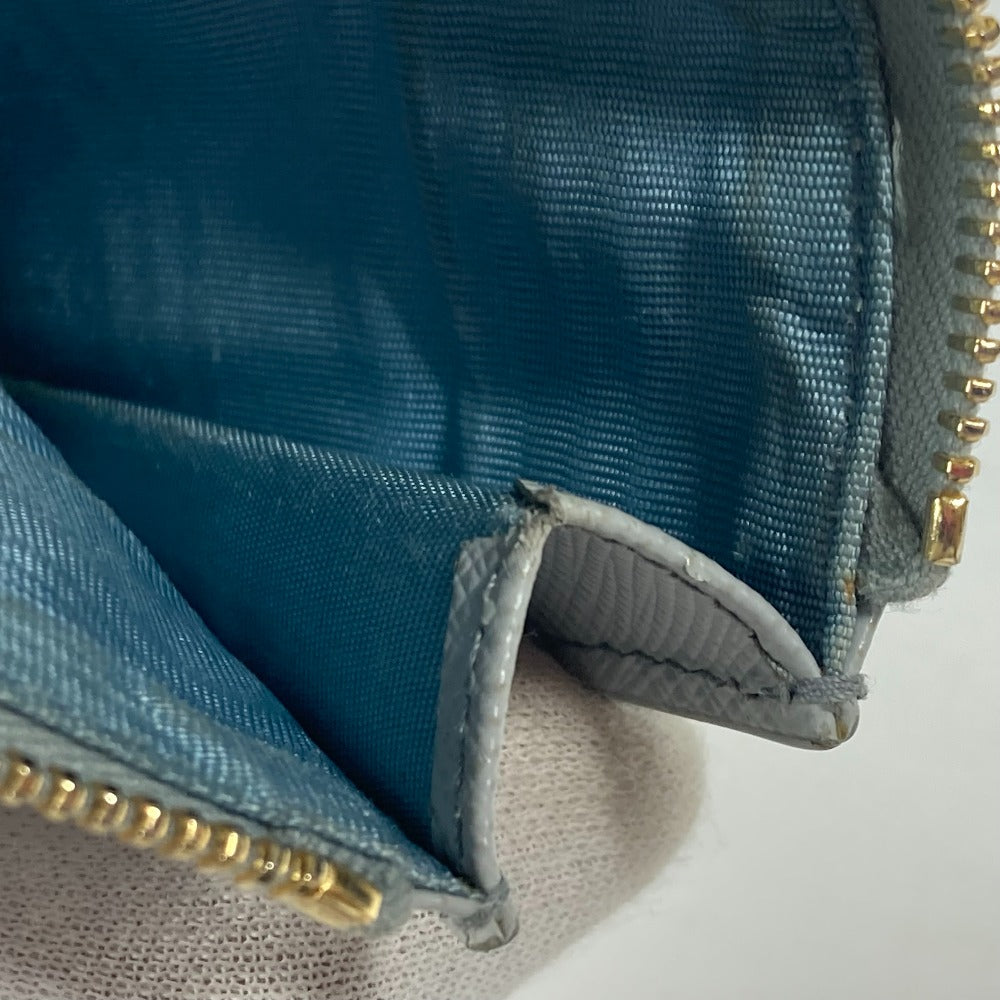 PRADA Coin case saffiano leather blue logo