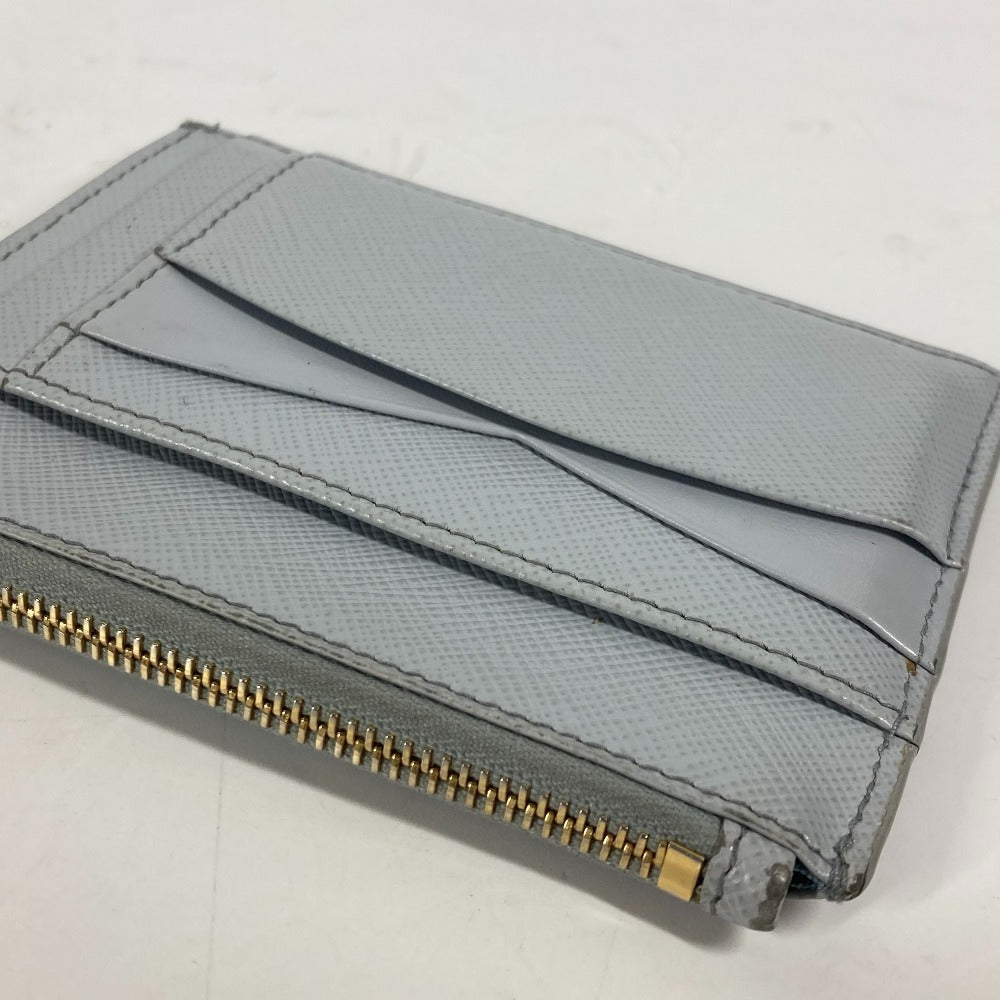 PRADA Coin case saffiano leather blue logo Women Used Authentic