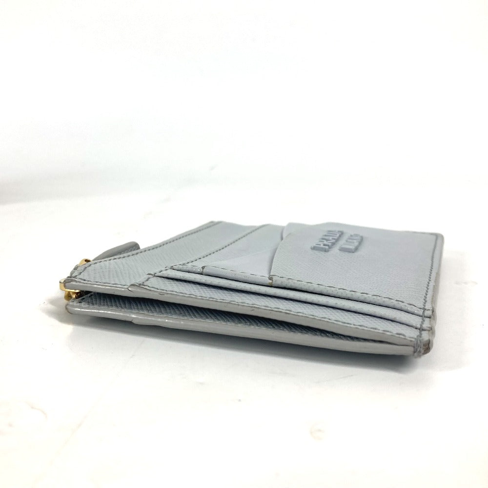 PRADA Coin case saffiano leather blue logo Women Used Authentic