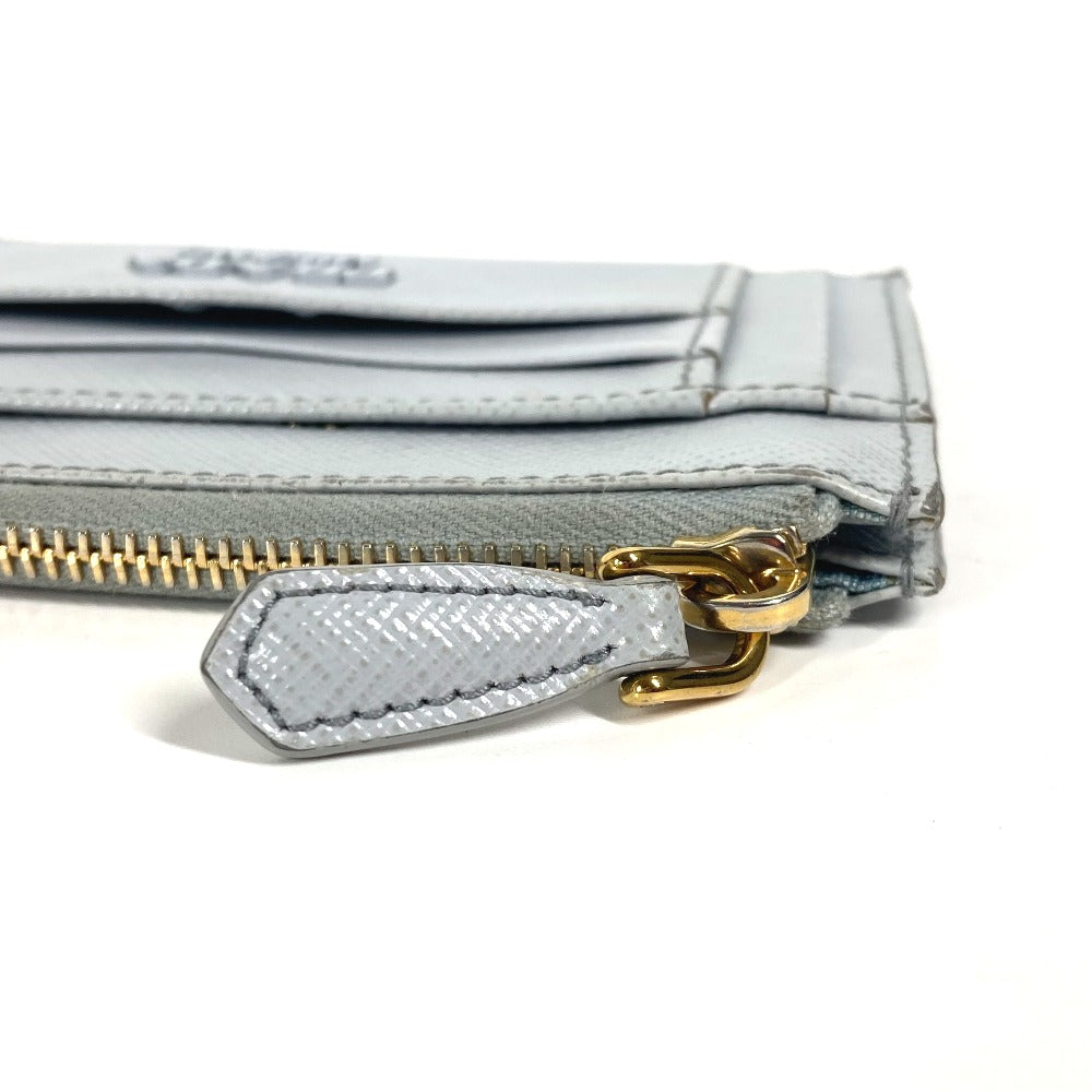 PRADA Coin case saffiano leather blue logo Women Used Authentic