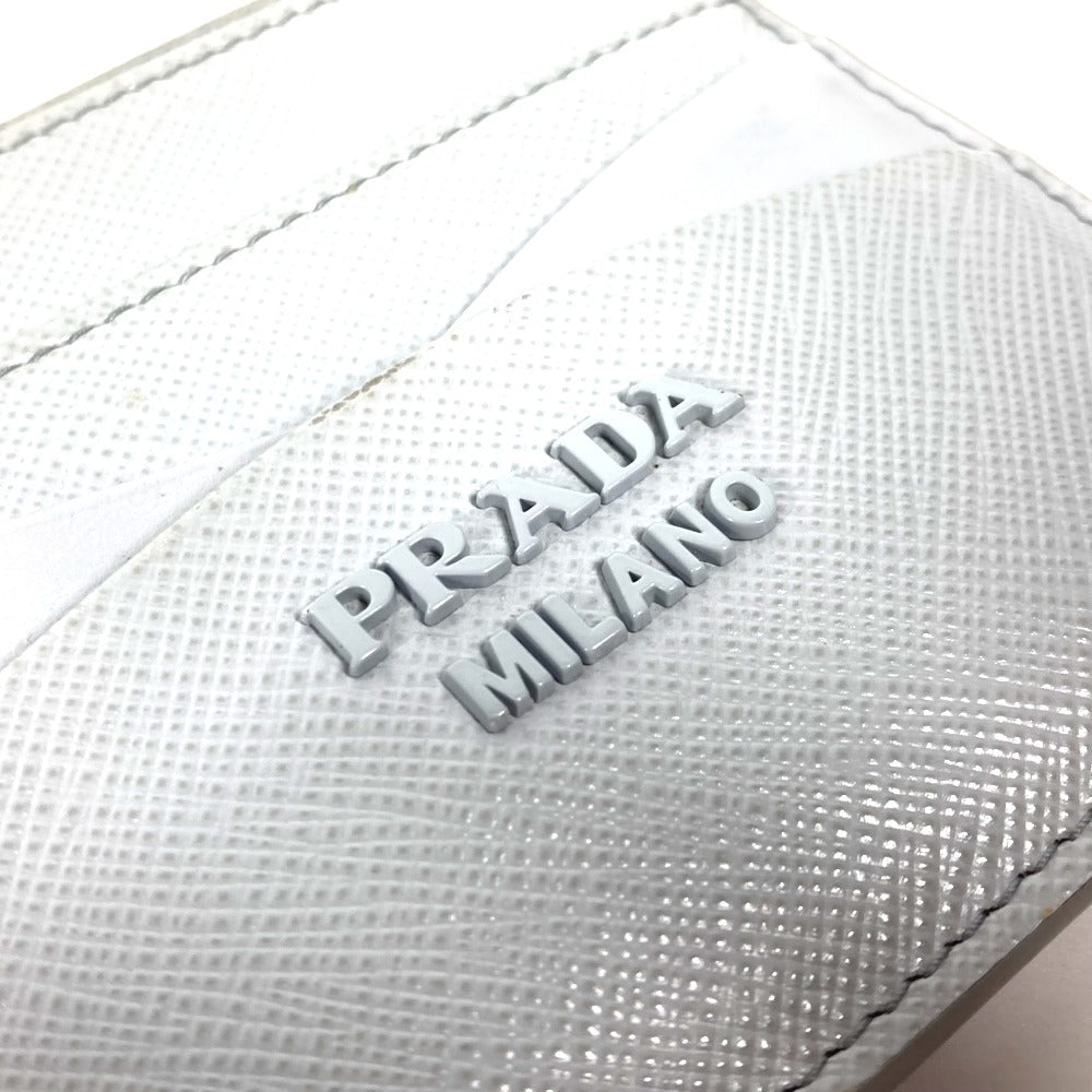 PRADA Coin case saffiano leather blue logo Women Used Authentic