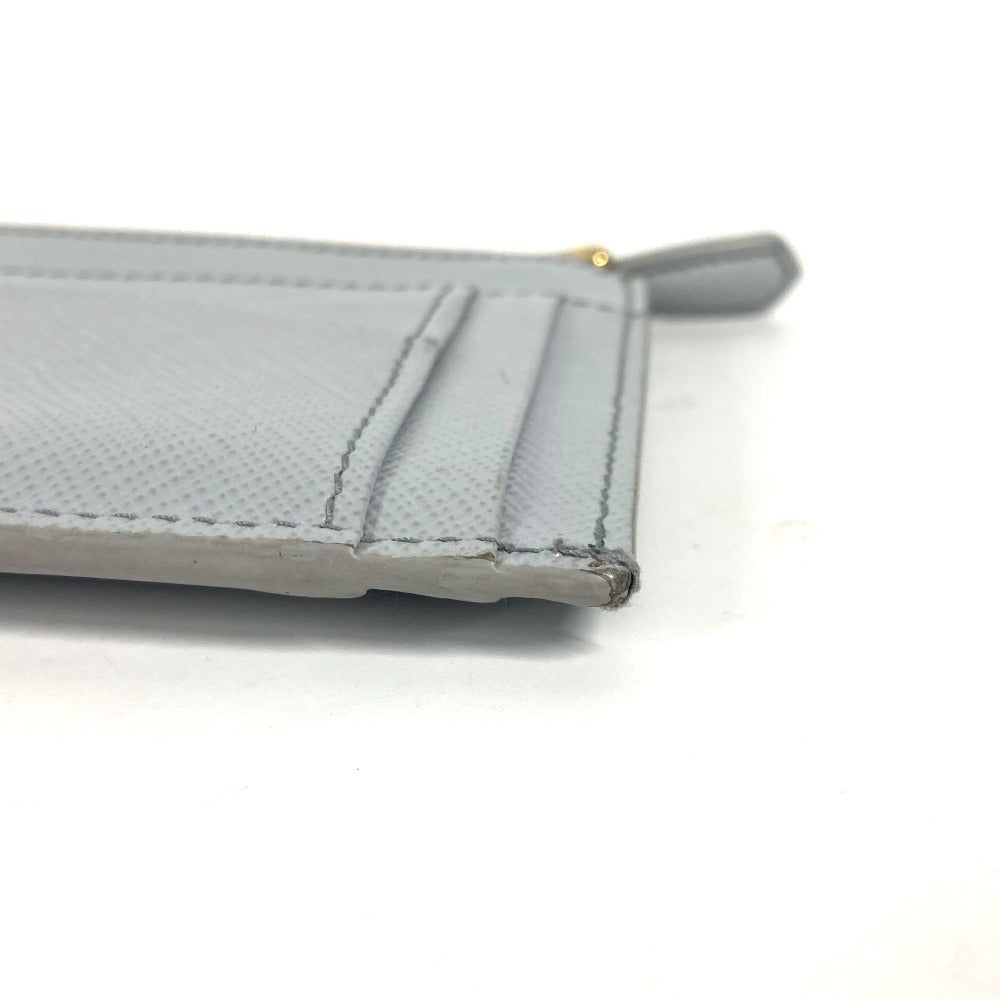 PRADA Coin case saffiano leather blue logo Women Used Authentic