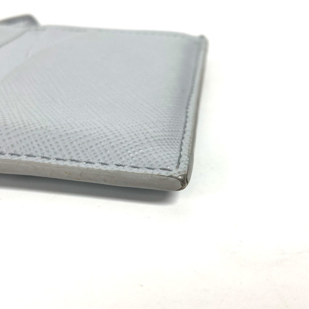 PRADA Coin case saffiano leather blue logo Women Used Authentic