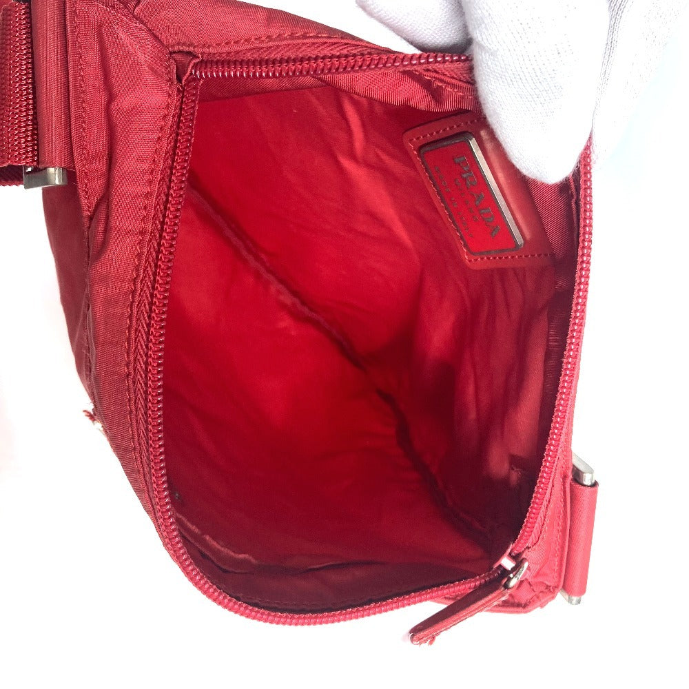 PRADA Shoulder Bag Nylon Red Crossbody bag Triangle logo plate