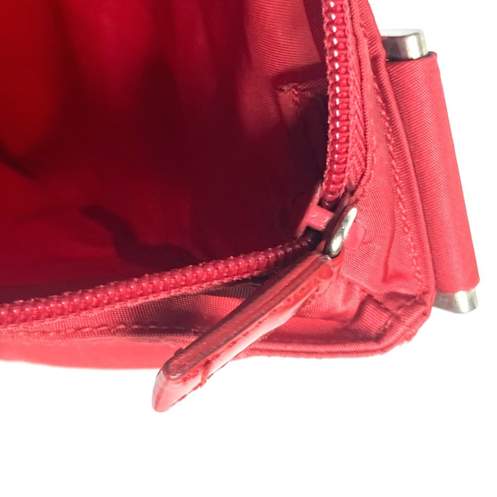 PRADA Shoulder Bag Nylon Red Crossbody bag Triangle logo plate