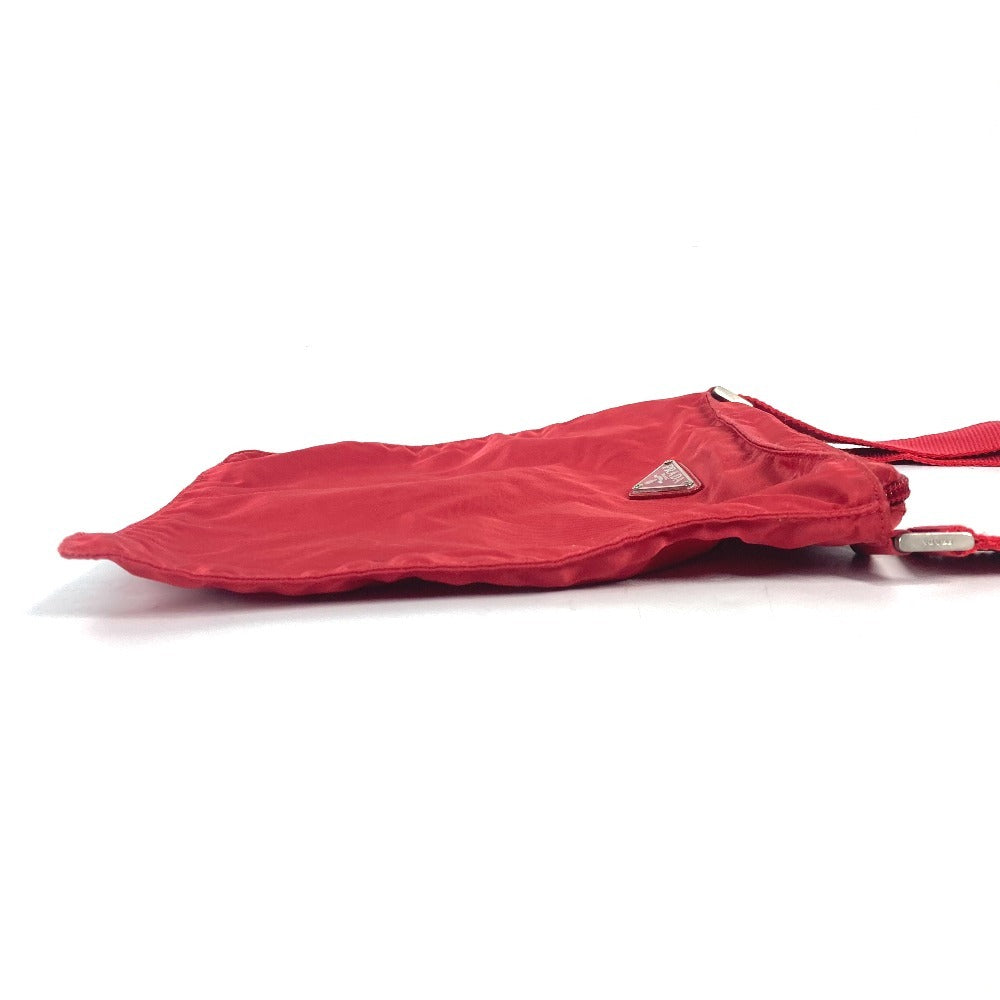 PRADA Shoulder Bag Nylon Red Crossbody bag Triangle logo plate