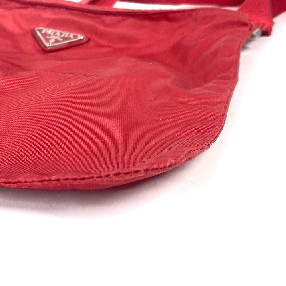 PRADA Shoulder Bag Nylon Red Crossbody bag Triangle logo plate