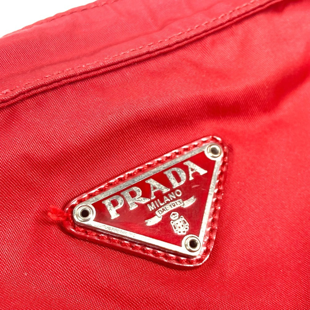 PRADA Shoulder Bag Nylon Red Crossbody bag Triangle logo plate