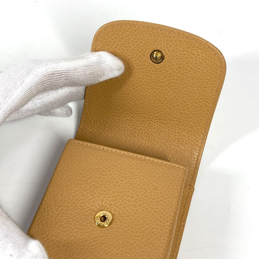 CHANEL Cigarette case A13511 Caviar skin beige CC COCO Mark logo