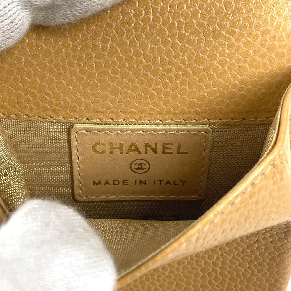 CHANEL Cigarette case A13511 Caviar skin beige CC COCO Mark logo