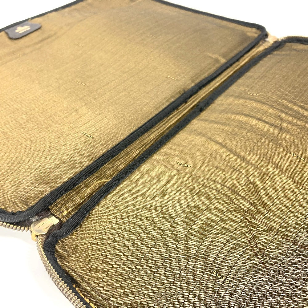 FENDI Clutch bag leather Brown vintage FF logo