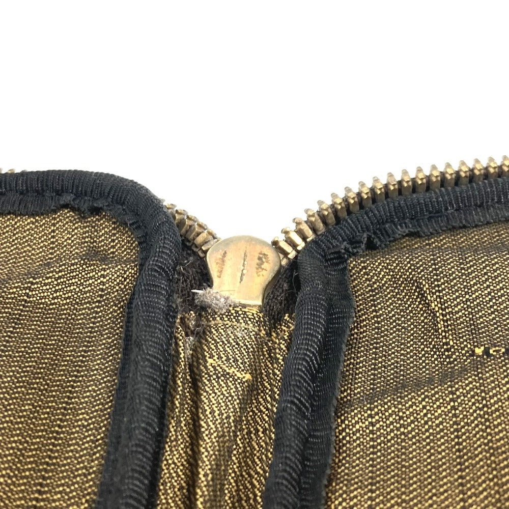 FENDI Clutch bag leather Brown vintage FF logo