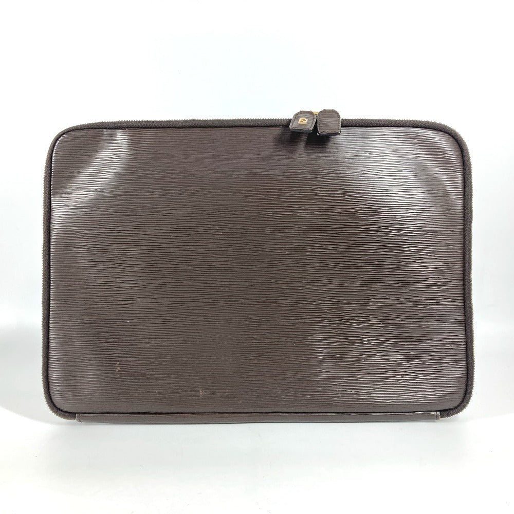 FENDI Clutch bag leather Brown vintage FF logo
