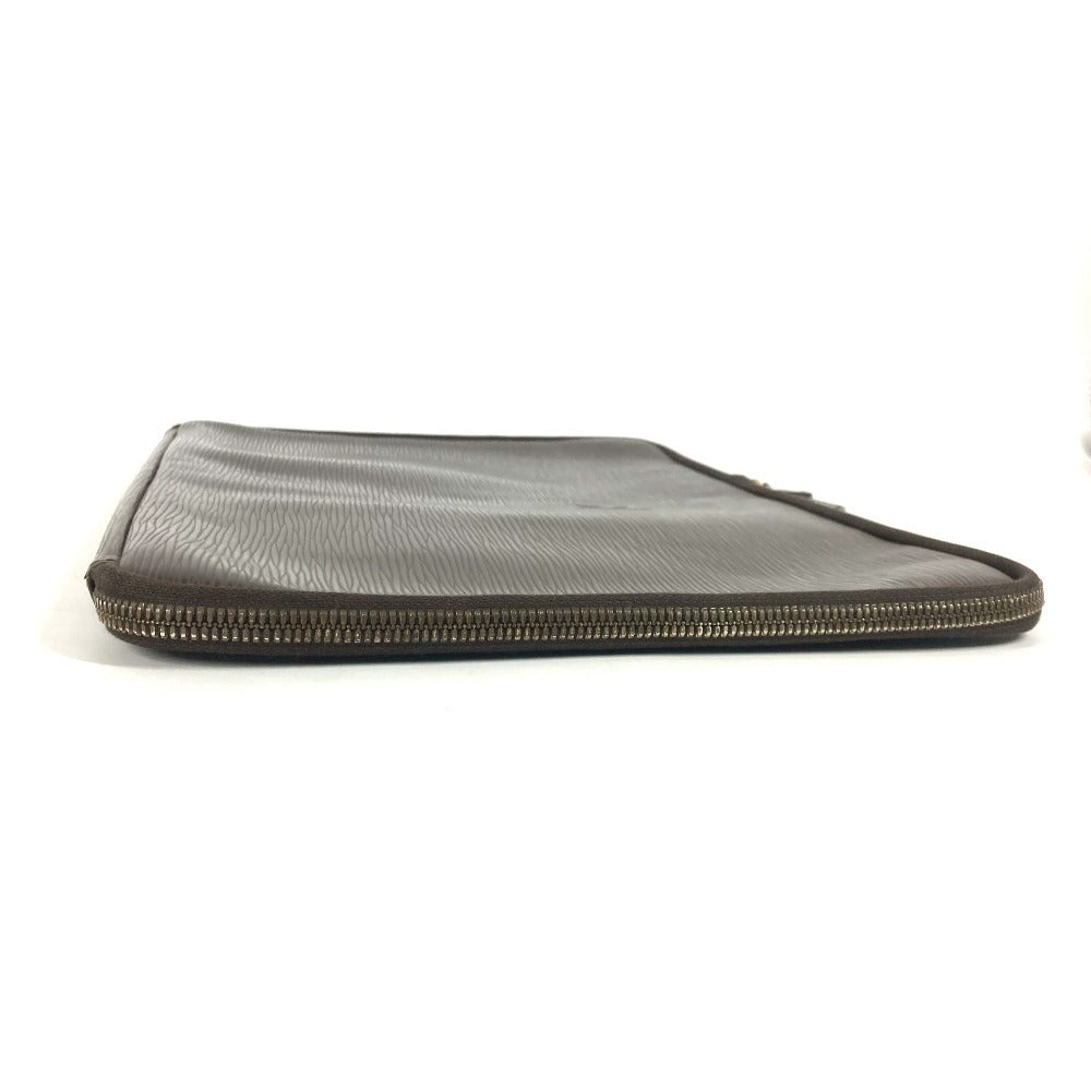 FENDI Clutch bag leather Brown vintage FF logo