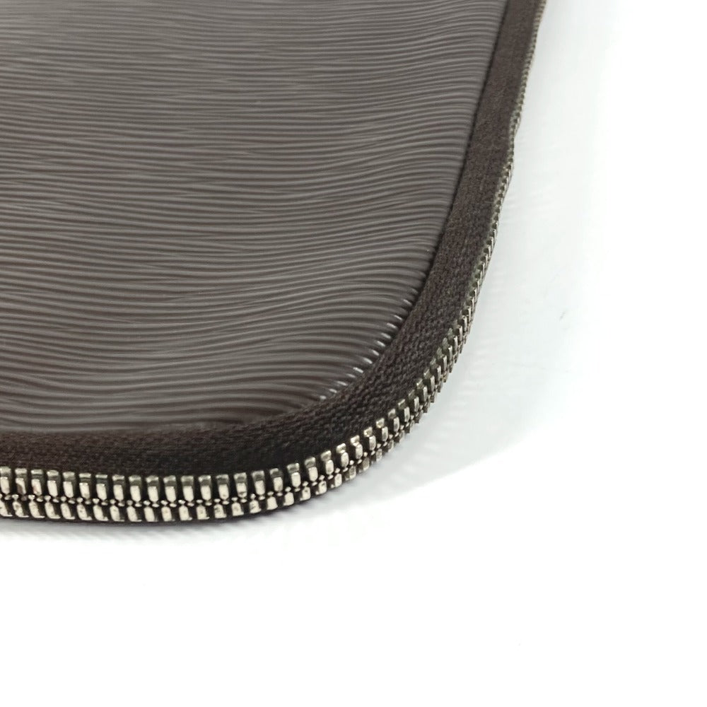 FENDI Clutch bag leather Brown vintage FF logo