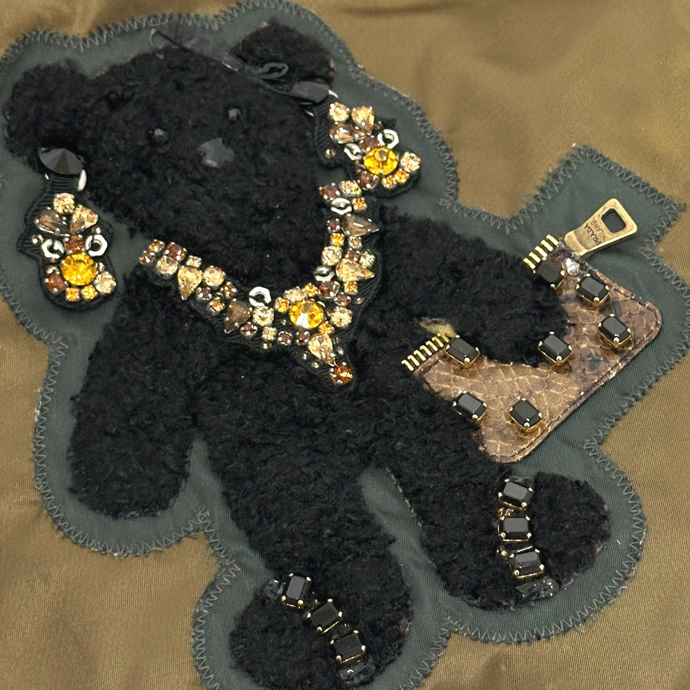 PRADA Tote Bag Nylon, Leather Brown type Bear Stone