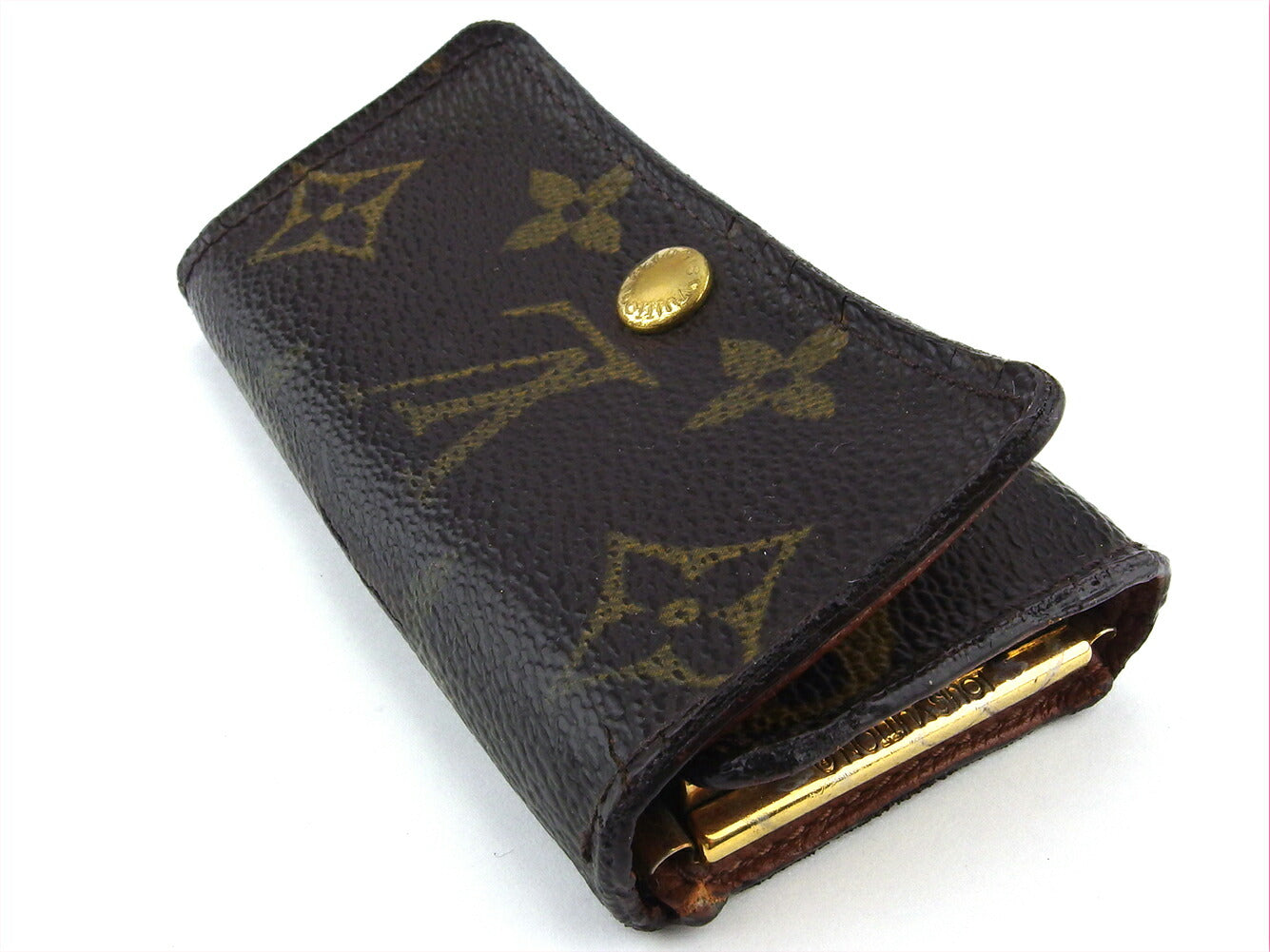 LOUIS VUITTON Key case Key holder M62631 Brown beige gold Multicles4
