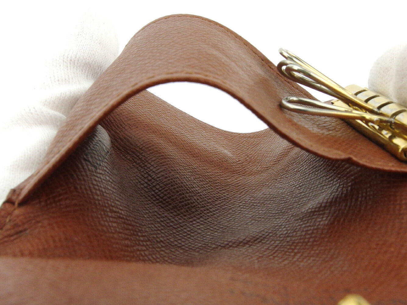LOUIS VUITTON Key case Key holder M62631 Brown beige gold Multicles4