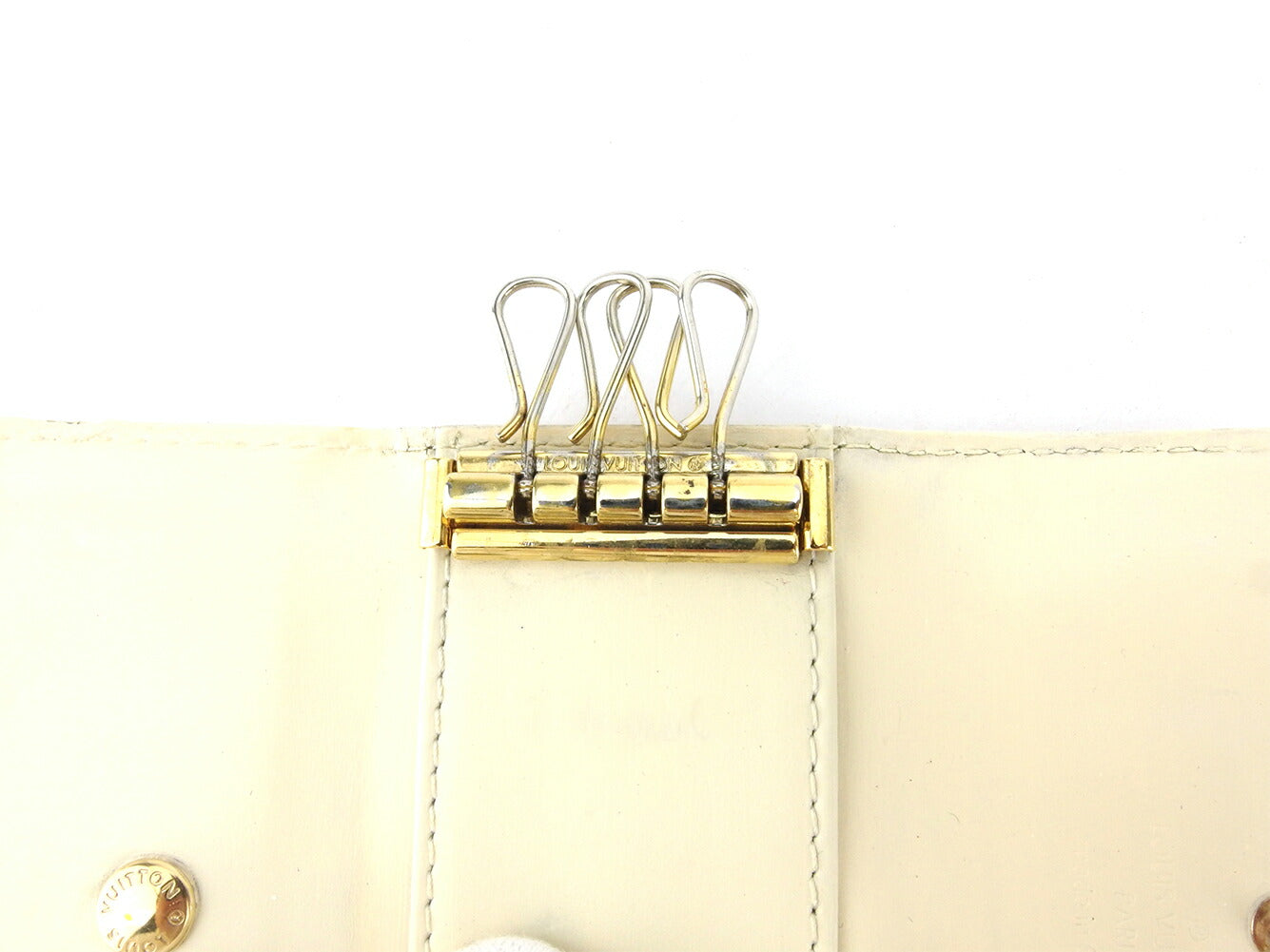 LOUIS VUITTON Key case Key holder Yellow Beige Gold Multicles4