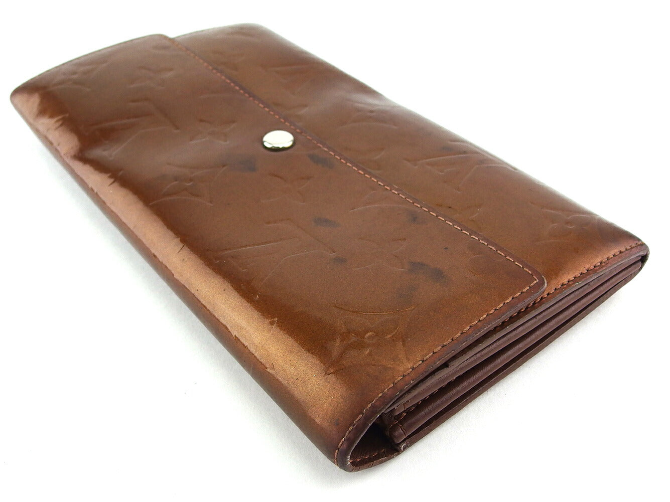LOUIS VUITTON Long Wallet Purse M91174 Brown gold Pochette Porto Monécredi