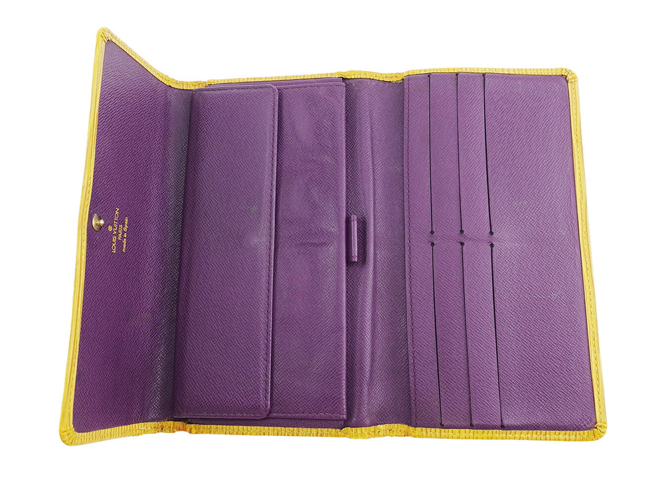 LOUIS VUITTON Long Wallet Purse M63389 Yellow purple Porte Tresor International