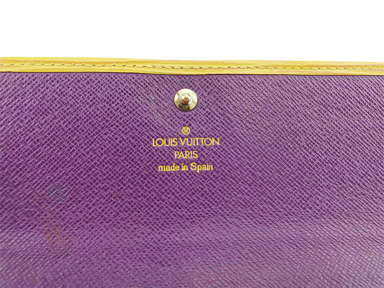 LOUIS VUITTON Long Wallet Purse M63389 Yellow purple Porte Tresor International