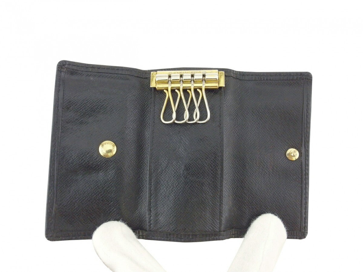 LOUIS VUITTON Key case Key holder M63822 Black gold Multicles4